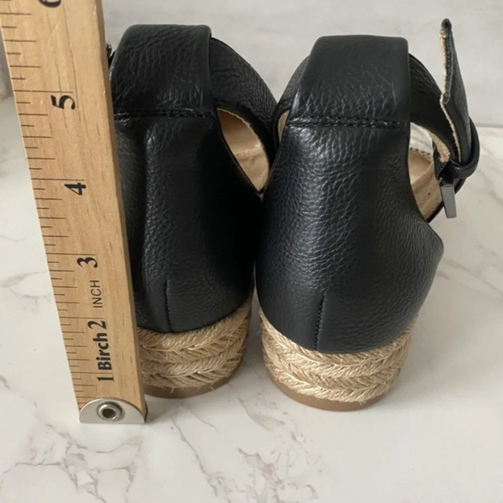 Naturalizer‎ Espradrilles Sandals Sz 8.5M Leather Fabric Flat Summer Coastal